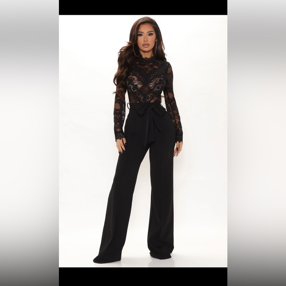FashionNOVA Lillian Lace Jumpsuit XS